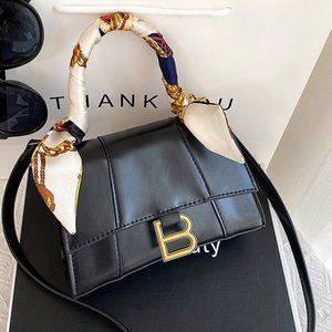"B" Mini Hourglass Top Handle Bag